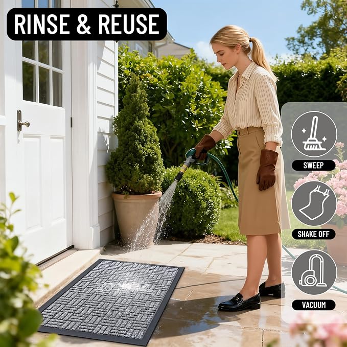 OLANLY Front Door Mat Outside Entrance 29.5x17, Heavy Duty Natural Rubber - Image 8