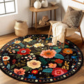RELEANY Floral 6ft Area Rugs Washable Print Boho Cute Carpet Non Slip Flower by RELEANY