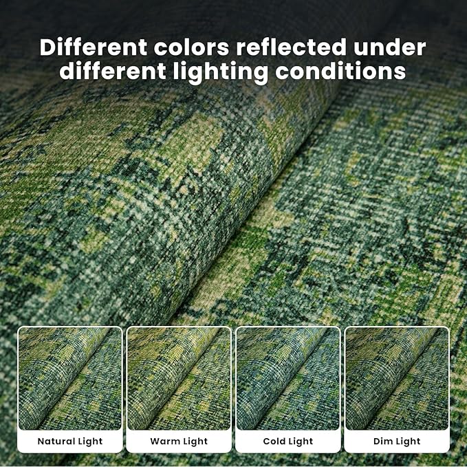 Washable Rugs 8x10 Area Rugs for Living Room, Ultra Soft Faux Wool Retro Carpets - Image 6