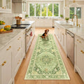 RELEANY Area Rugs Runner 2'x8' Washable Non-Slip, Floral Vintage Distress by RELEANY