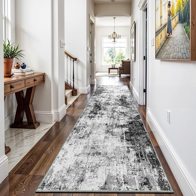 2x8 Washable Runner Rugs for Hallway: Easy-to-Clean Abstract Runners for - Image 7