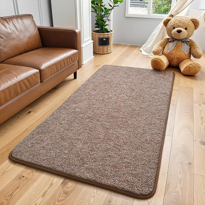 Keeko Soft 2x4 Small Runner Rug Brown, Bedside Rugs by Keeko