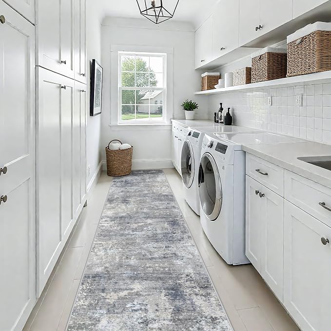 3x15 Ft Long Hallway Runner Rug Non-Slip Washable Wide Kitchen Runner | Modern - Image 4