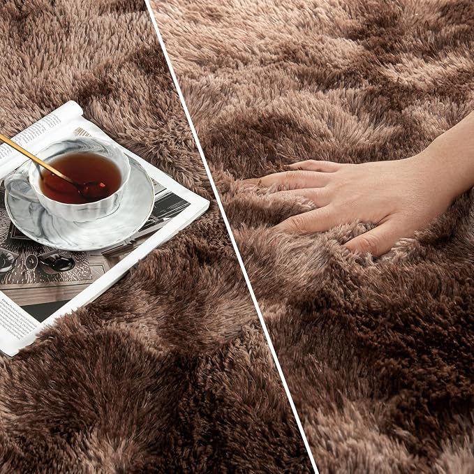 Deerhoo Large Shag Area Rugs 5 x 8, Tie-Dyed Plush Fuzzy Rugs - Image 3