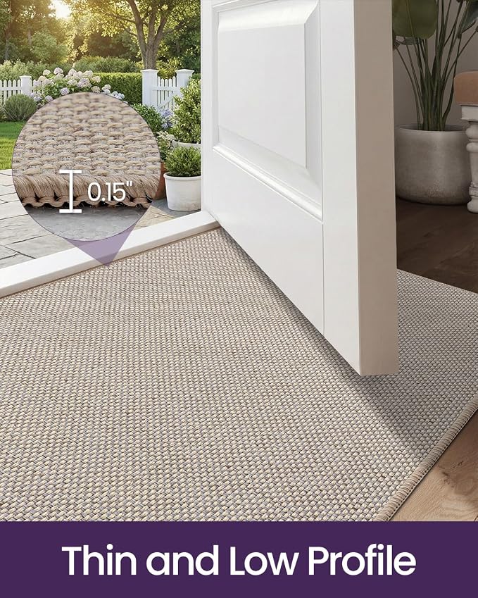 DEXI Ultra Thin Door Mat Indoor Entrance 48x72, Non Slip Rubber Backed Entryway - Image 4