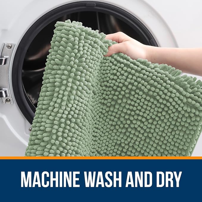 OLANLY Large Bathroom Rugs 45x27, Extra Soft Absorbent Chenille Bath Rugs - Image 5