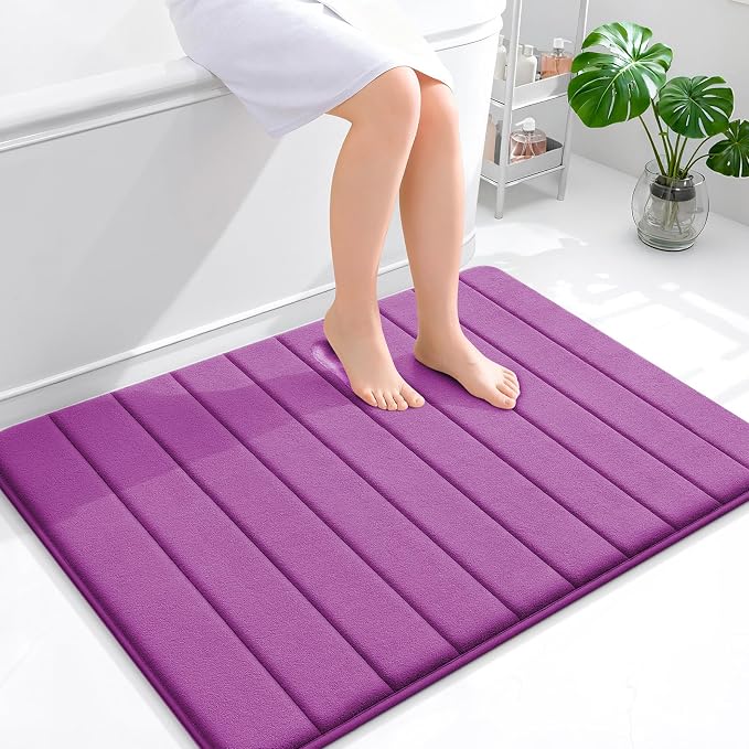 OLANLY Memory Foam Bath Mat 40x32, Super Soft Absorbent Bathroom Rugs, Quick Dry by OLANLY