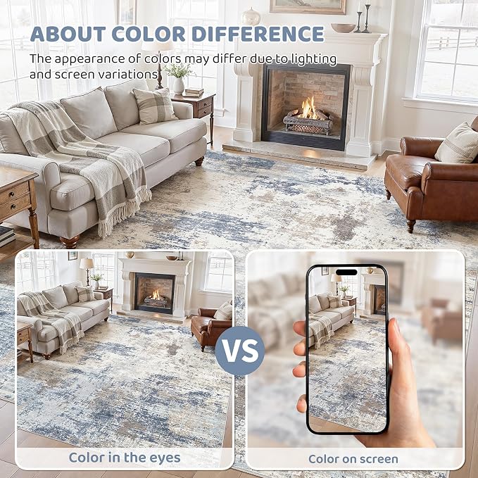 UERMEI 9x12 Area Rug Living Room Rugs - Image 5