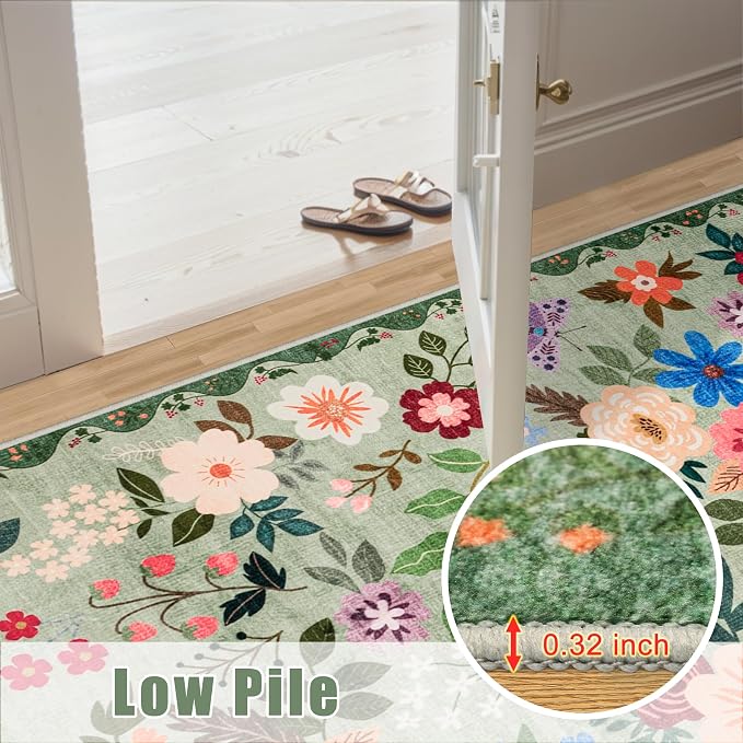 Runner Rug for Entryway: 2.6x8 Kitchen Rugs Non Slip Washable Ultra-Thin Soft - Image 9