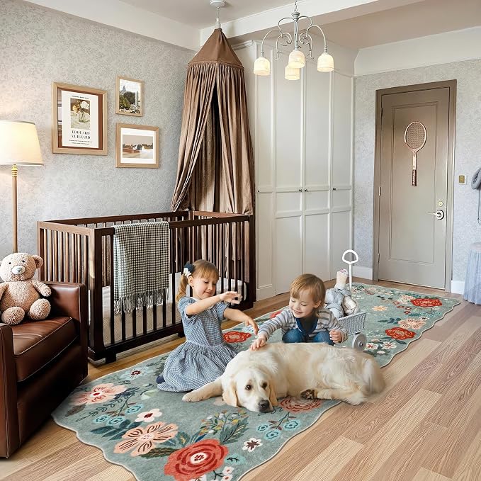 Green Runner Rug, 3x10 Washable Rug Runners - Image 6