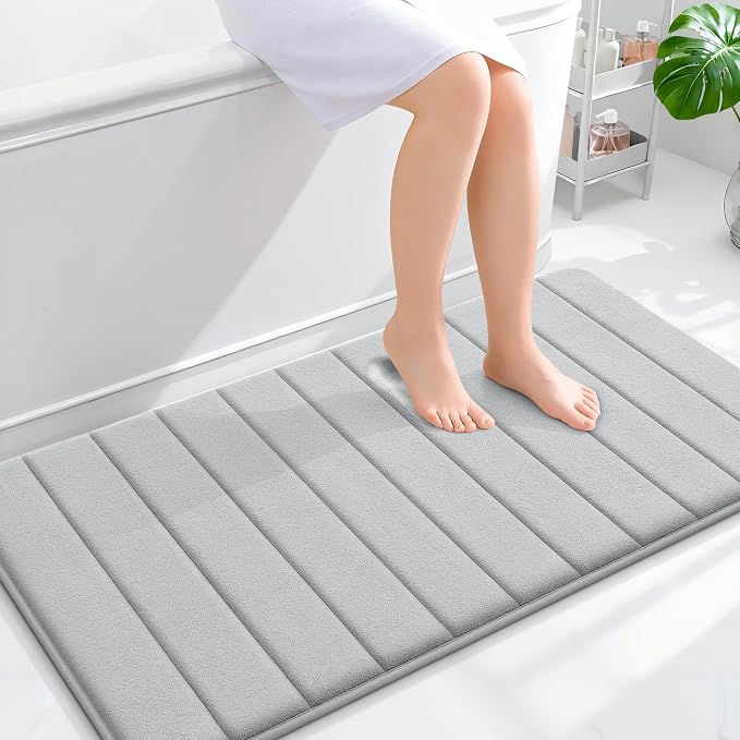 OLANLY Memory Foam Bath Mat 44x24, Super Soft Absorbent Bathroom Rugs, Quick Dry by OLANLY
