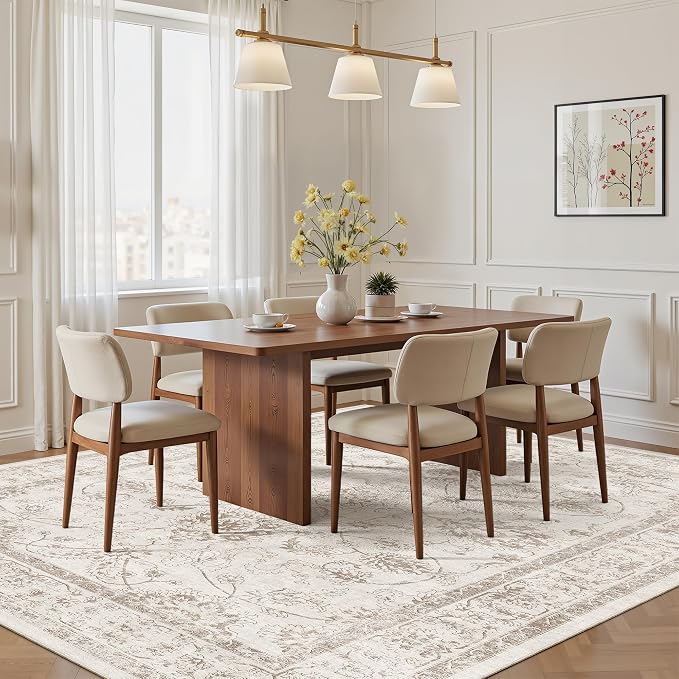 Madane Washable 7x9 Area Rugs for Living Room, Vintage Natural Rug - Image 3