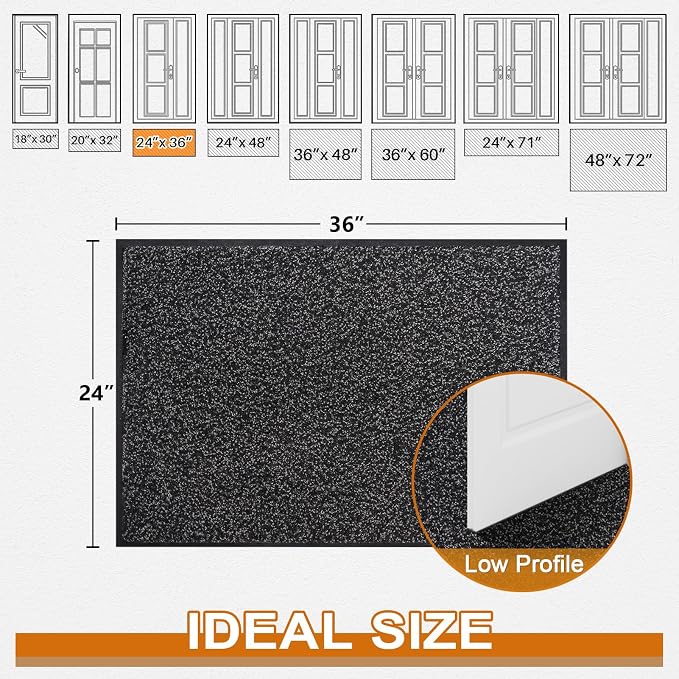 Mibao Super Absorbent Front Door Mat, Non-Slip Washable Indoor Doormats - Image 2
