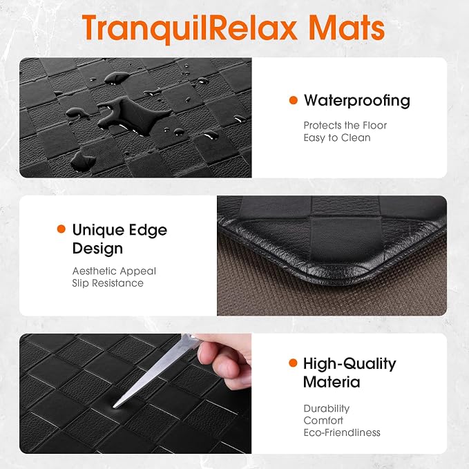 TranquilRelax Kitchen Mats, Cushioned Anti Fatigue Kitchen Mats - Image 4