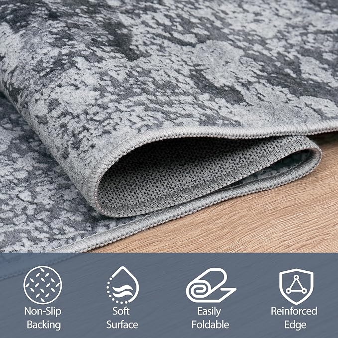 8x10 Area Rugs for Living Room Rug Washable: Abstract Large Rug for Dining Room - Image 4