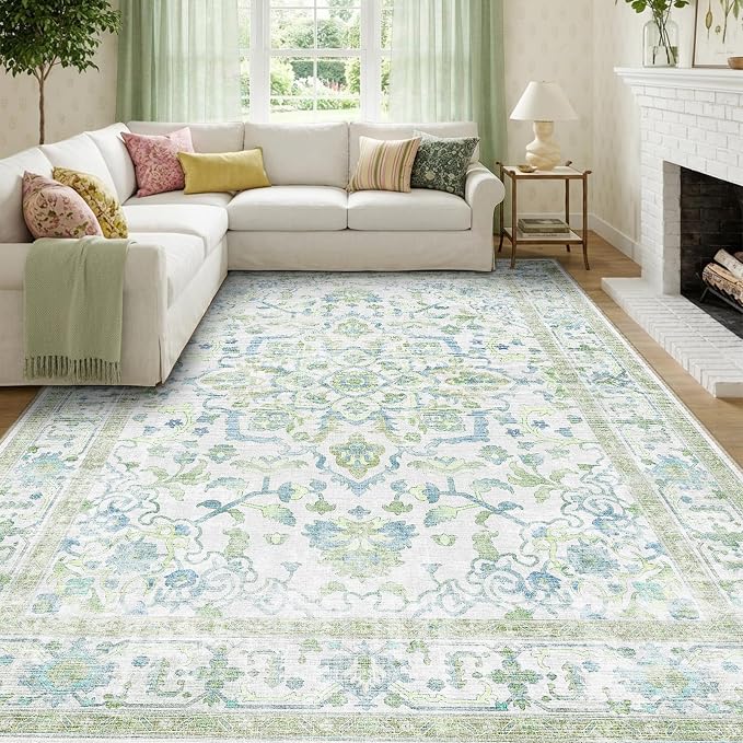 CAPALOCA Machine Washable Rugs Nursery Rug 8x10 Cute Girl Non Slip Low Pile by CAPALOCA