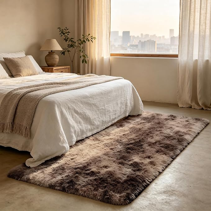 Shag Runner Rug for Bedroom Living Room 2x6 Upgrade Non-Slip Fluffy Soft - Image 3