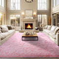qulint 9x12 Rugs for Living Room, Large Fluffy Pink Area Rugs for Bedroom by QULINT