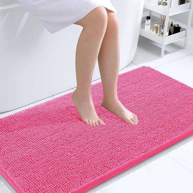 OLANLY Large Bathroom Rugs 40x24, Extra Soft Absorbent Chenille Bath Rugs by OLANLY