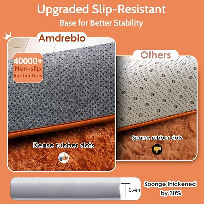 Amdrebio Burnt Orange Large Area Rugs 8x10 - Image 6
