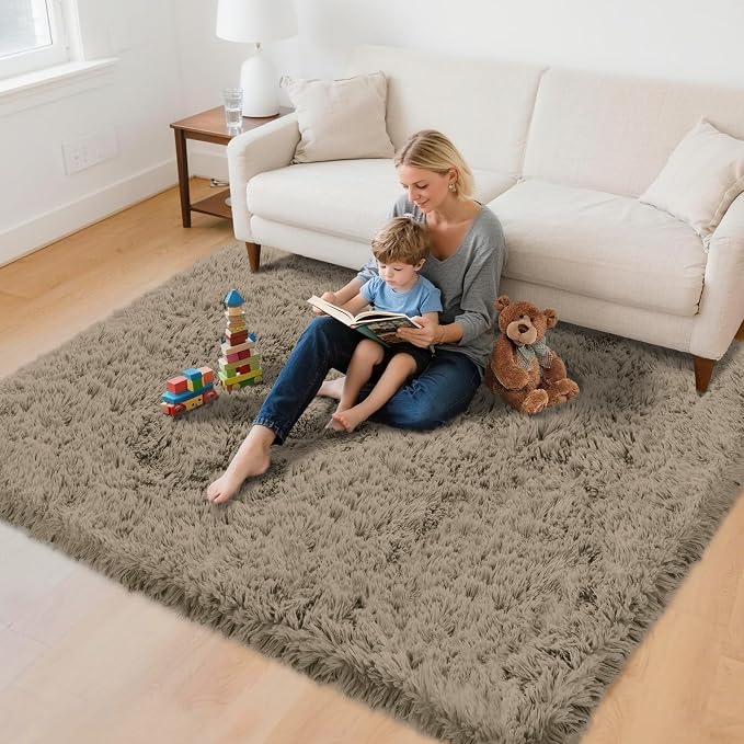 4x6 Area Rug for Living Room: Ultra Soft Fluffy Rug Modern Large Thicked Shag - Image 4