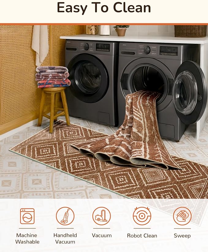 BESTSWEETIE Area Rug 6x8 Rug Machine Washable Non-Slip Low Pile Print Pattern - Image 4