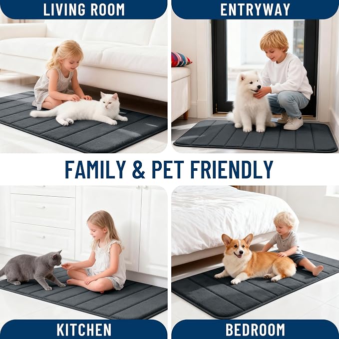 OLANLY Memory Foam Bath Mat 30x20, Super Soft Absorbent Bathroom Rugs, Quick Dry - Image 9
