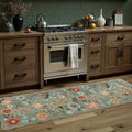 DCX Vintage Floral Rug 2x6, Washable Sage Green Rug by DCXWashableRug