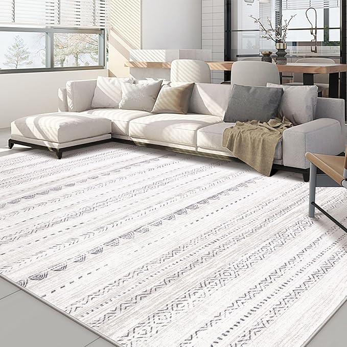 Nakagishi 8x11 Area Rugs Living Room: Washable Boho Large Neutral Soft by NakagishiAreaRug