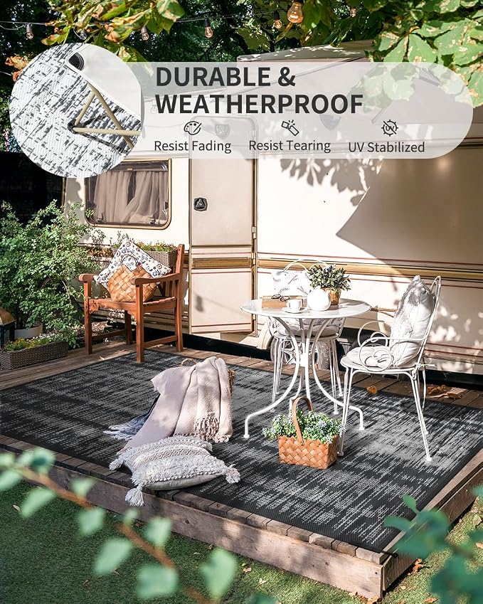MontVoo Outdoor Rug Waterproof 8x10 ft Outdoor Carpet Patio Rug Mat Reversible - Image 7