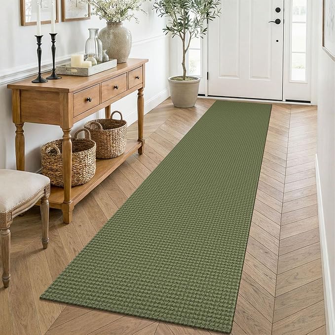 KOZYFLY Cotton Runners for Hallway 2x8, Washable Runner Rug, Woven Non Slip by KOZYFLY