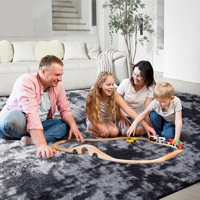 Ultra Soft Rug for Living Room, 8X10 Fluffy Shag Area Rug for Bedroom, Modern - Image 8