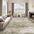 Washable Rug 8x10 Area Rugs for Living Room: Large Neutral Soft Rug Abstract by LOSBULAKE