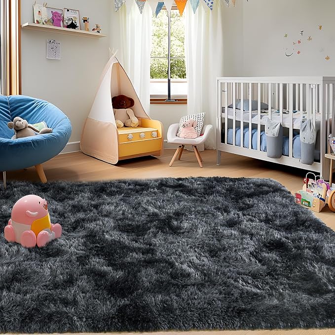 Area Rugs for Living Room 6x9, Ultra Soft Fluffy Rug for Bedroom, Modern Shaggy - Image 7