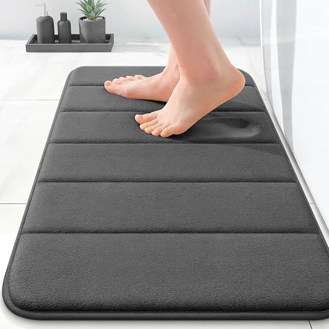 OLANLY Memory Foam Bath Mat 35x16, Super Soft Absorbent Bathroom Rugs, Quick Dry by OLANLY