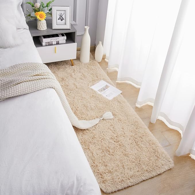 Chicrug Soft Runner Rug for Bedroom Living Room Plush Fluffy Rugs 2x8 Feet - Image 3