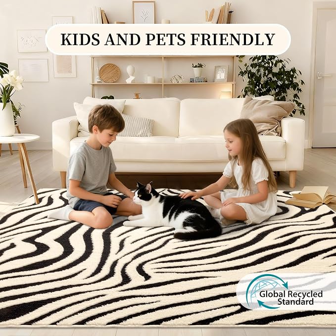 YIHOUSE 2×3 Ft Entryway Rugs: Washable Zebra Striped Small Rug - Image 7