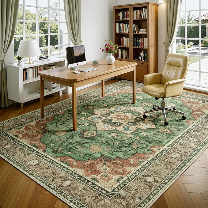 Lessymo Washable Area Rug for Living Room, 9x12 Large Rugs - Image 8