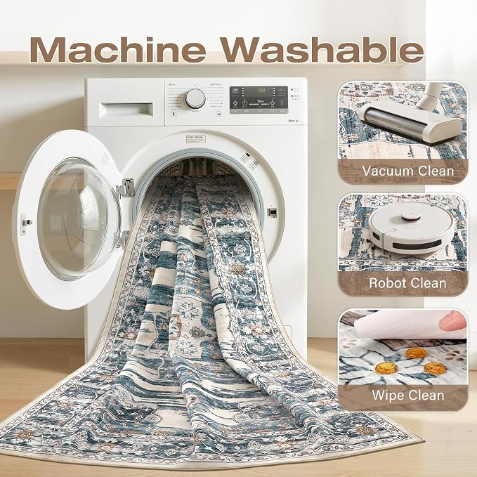 Washable 7x9 Area Rug for Living Room - Image 2