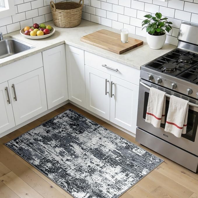 RELEANY Washable Area Rugs 3x4 Non-Slip Modern Abstract Soft - Image 3