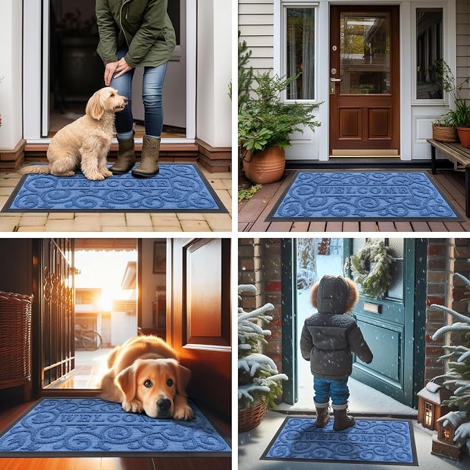 Smiry Welcome Door Mat Outside Entrance, Heavy Duty Trap Dirt and Moisture Easy - Image 7