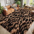 qulint Leopard Rug for Bedroom, 4x6 Fluffy Cheetah Rug for Living Room by QULINT