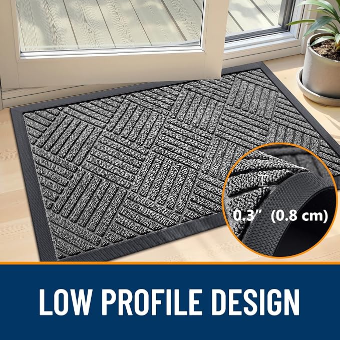 OLANLY Front Door Mat Outside Entrance 71x47, Heavy Duty Sturdy Natural Rubber - Image 4