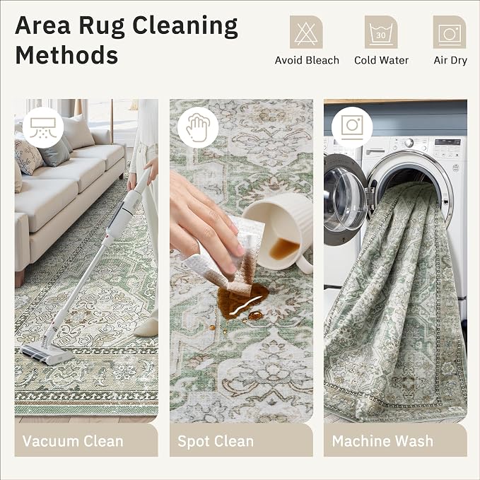 Soalmost 6x9 Area Rug for Living Room Washable 6x9 Rug Non-Slip Modern Rugs for - Image 9