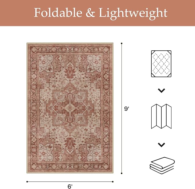 GENIMO Outdoor & Indoor Area Rug 6'x9', Waterproof, Non-Shedding, Easy Cleaning - Image 2