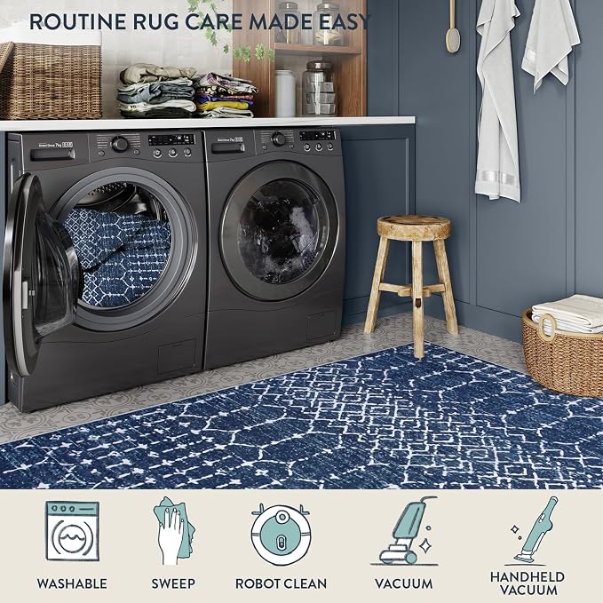Lahome Moroccan Washable Area Rugs 6x9 Non-Slip Ultra-Thin Soft Living Room - Image 4