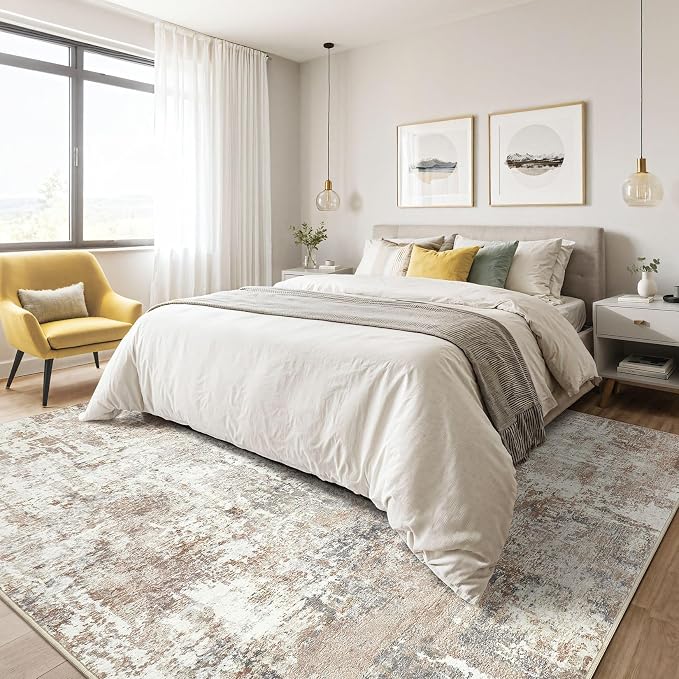 10x12 Area Rug Living Room: Washable Large Abstract Modern Soft Rugs Stain - Image 4