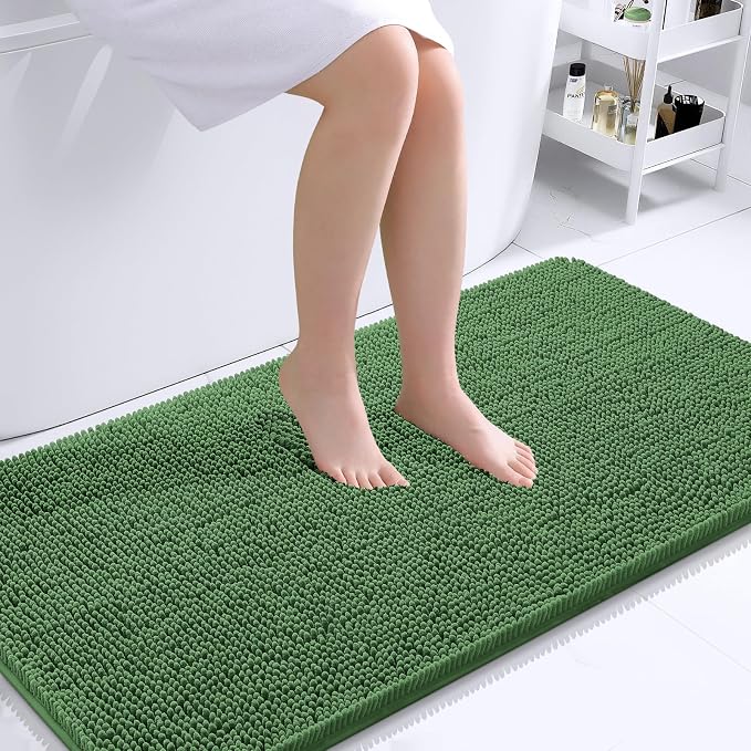 OLANLY Large Bathroom Rugs 40x24, Extra Soft Absorbent Chenille Bath Rugs by OLANLY