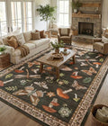 Mushroom 10x13 Area Rug for Living Room Washable Non Slip Forest Soft Low-Pile by ROYHOME