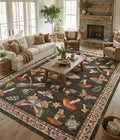 ROYHOME Mushroom Washable Rug 9x12 Area Rugs by ROYHOME
